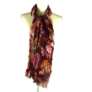Women's Rectangle Scarf 14" X 68 " Maroon Orange Pink Fall